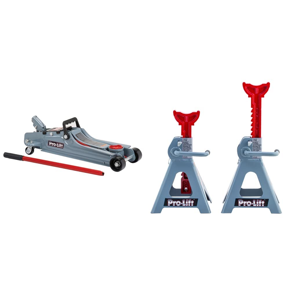 2 Ton Low Profile Floor Jack + 3 Ton Jack Stands P9893