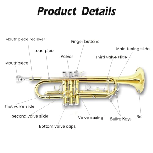 Bb Standard Trumpet Set with Hard Case, 7C Mouthpiece P526477