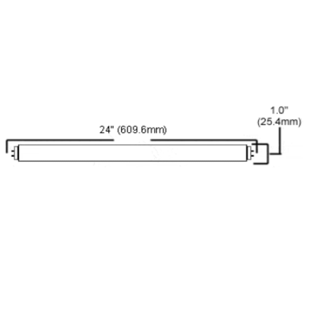 24 Inch T8 Fluorescent Tube Light Bulb 18W 4100K Cool White G13 Bi-Pin Base 1200 Lumen 2 Foot Linear Lamp Pack of 10 T313448