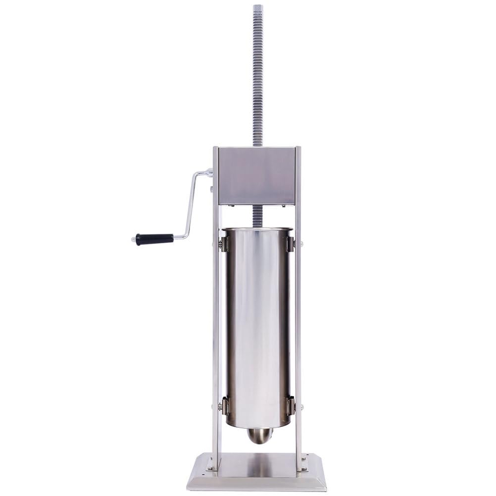 7L Stainless Steel Vertical Sausage Stuffer with 4 Stuffing Tubes H63895