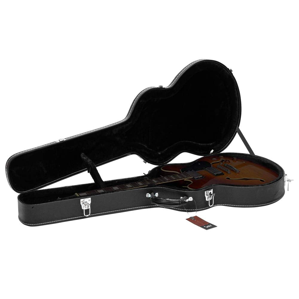 42-Inch Wooden Hard-Shell Electric Guitar Case with Lock Latch Padding C1161