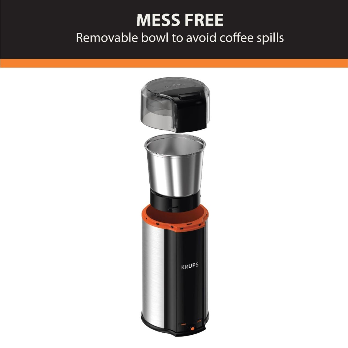 Silver 12 Cups Plastic and Stainless Steel Coffee Grinder O37167