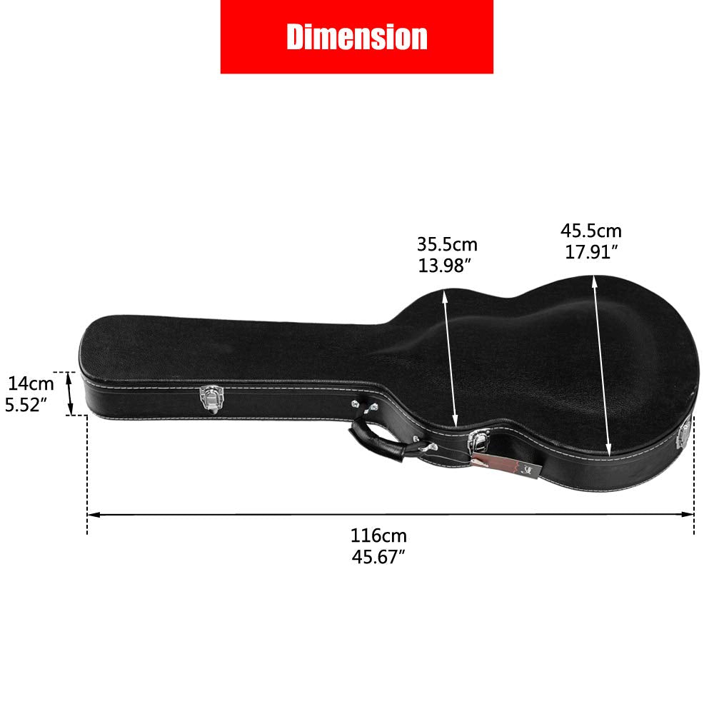 42-Inch Wooden Hard-Shell Electric Guitar Case with Lock Latch Padding C1161