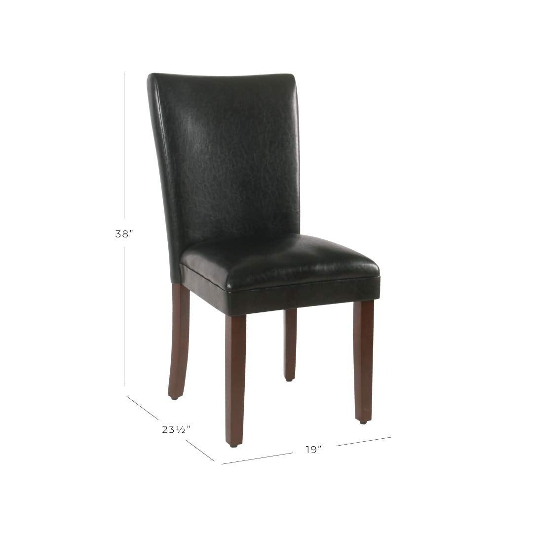 Black Faux Leather Upholstered Dining Chair Set of 2 H32039