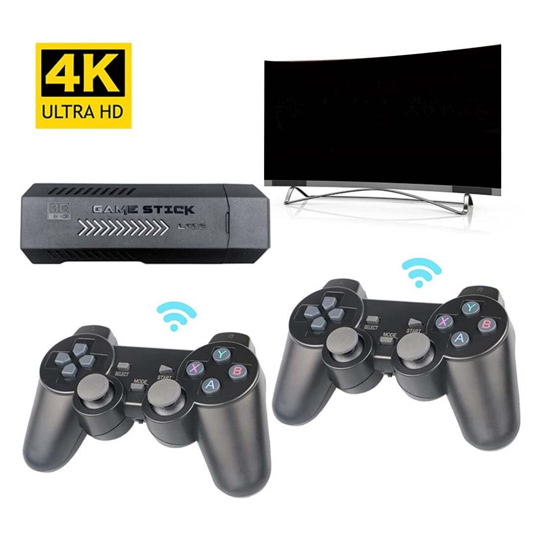 4K HD Retro Game Console with 2 Wireless Controllers, 64GB T260
