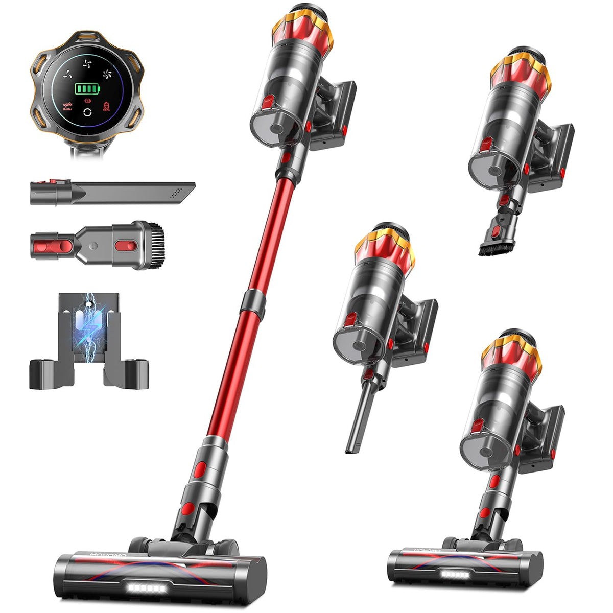 Cordless Stick Vacuum Cleaner 650W 55KPa Red N632164
