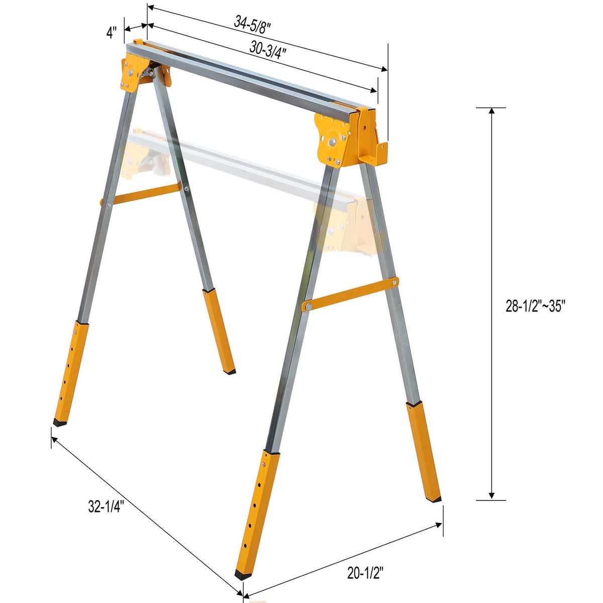 Adjustable Folding Steel Sawhorse 2 Pack V414