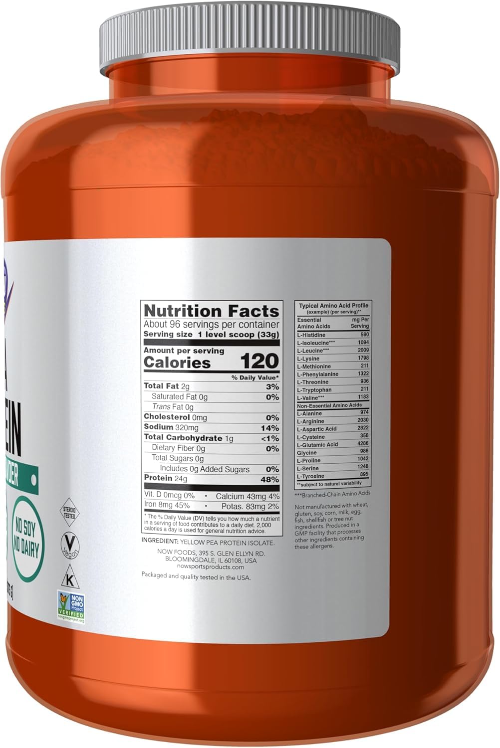 Pea Protein Natural Unflavored Powder 7-Pound I41793