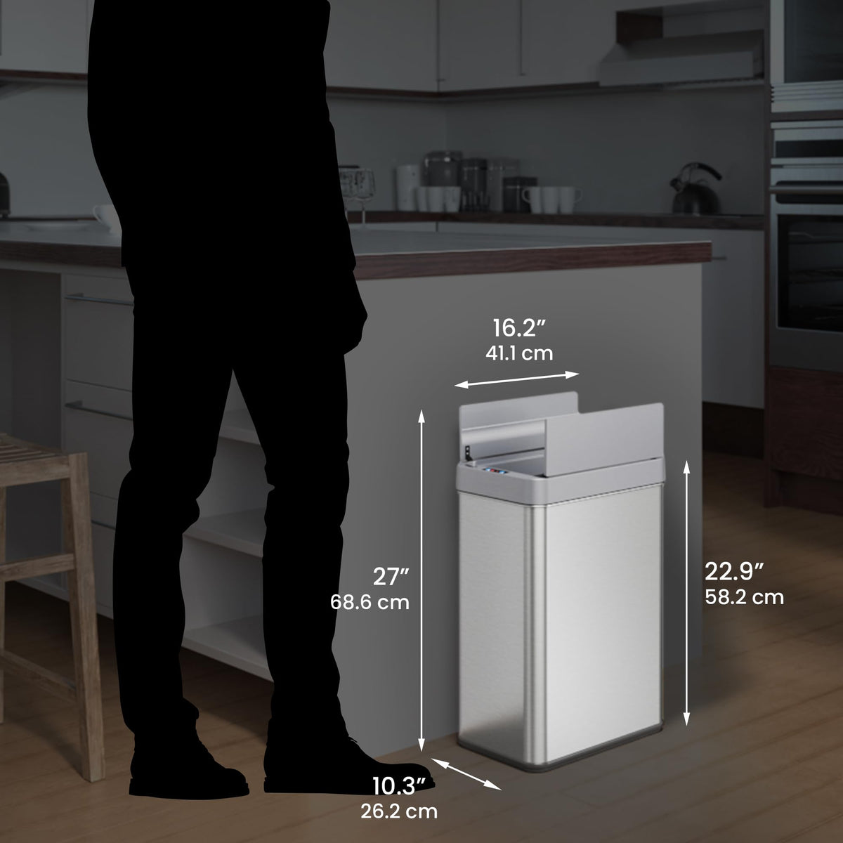 13 Gallon Sensor Kitchen Trash Can M875917
