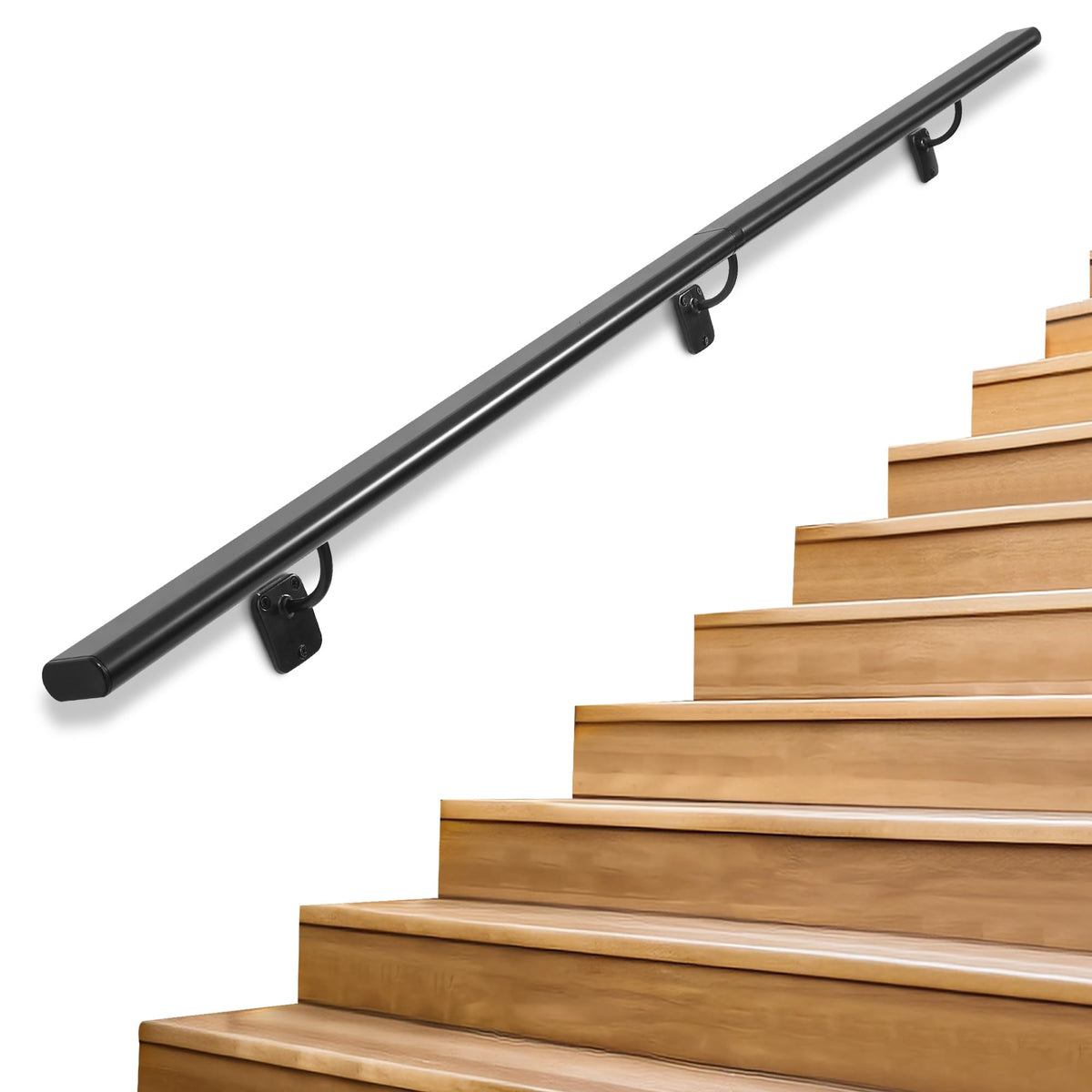 Black Metal Stair Handrail 5ft S895989