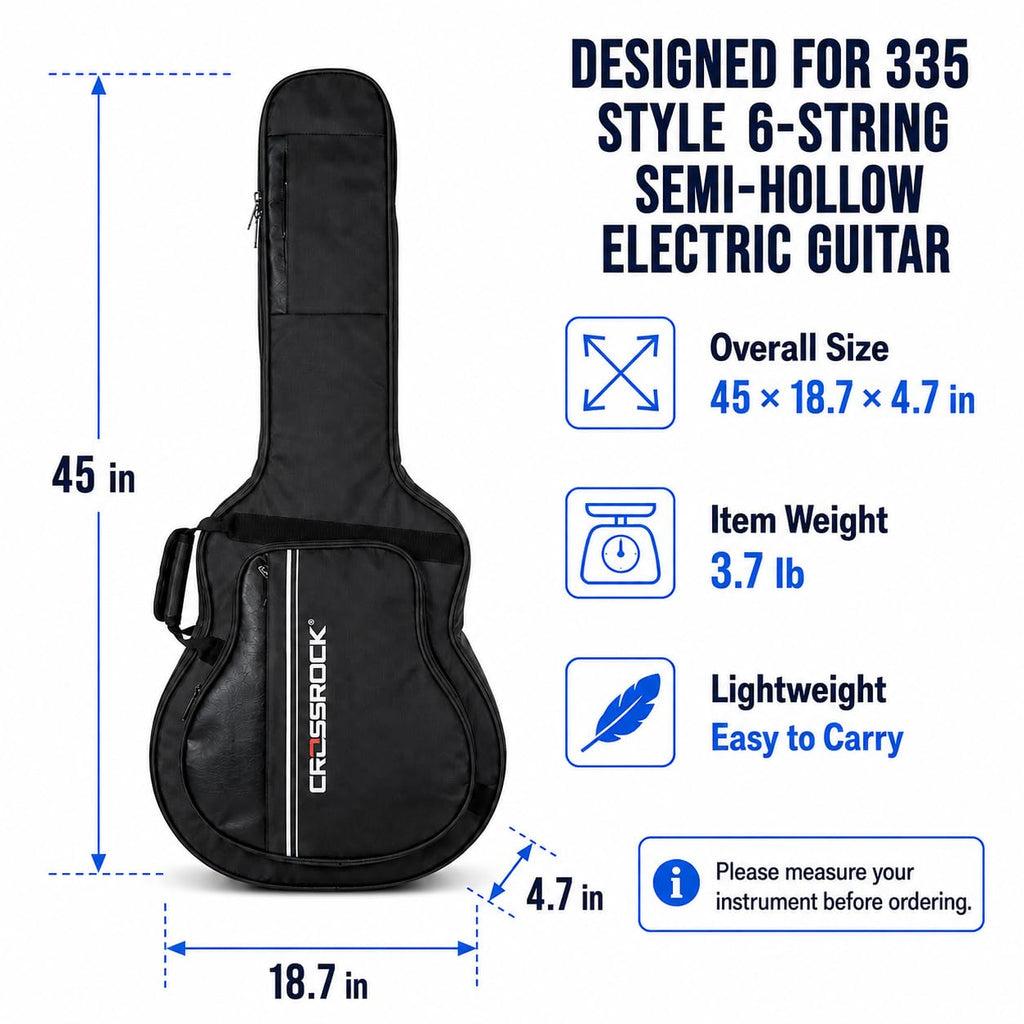 6-String Semi-Hollow Electric Guitar Gig Bag F16627