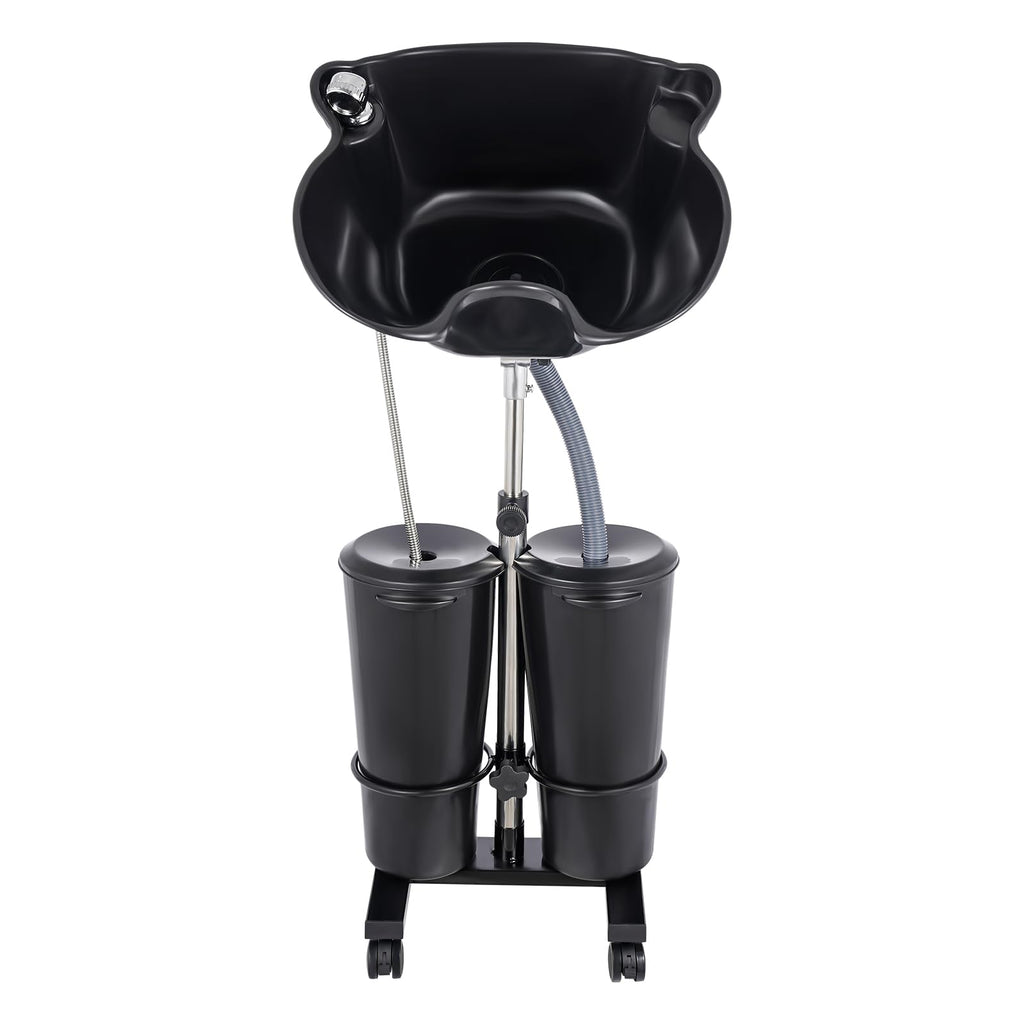 Portable Shampoo Basin with 2 Water Buckets, Black O811
