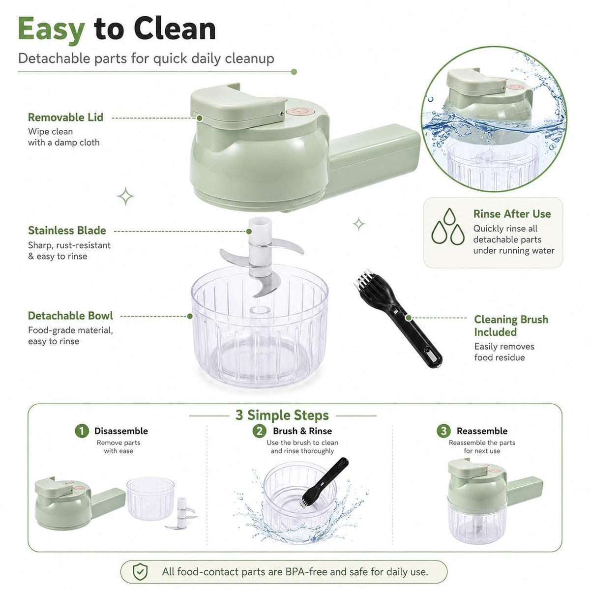 Electric 5-in-1 Handheld Vegetable Chopper U99652