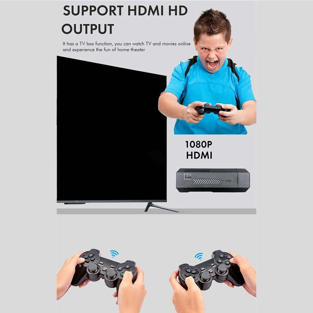 4K HD Retro Game Console with 2 Wireless Controllers, 64GB T260