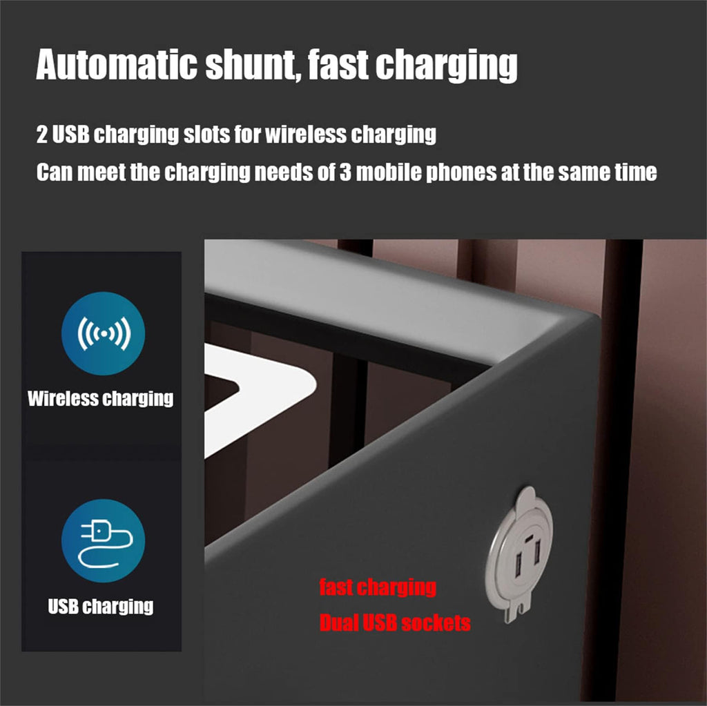 Pink 3 Drawer Smart Bedside Table with USB Charging L51226
