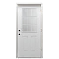 Primed Fiberglass 9 Lite Prehung Door 32" x 80" C28410