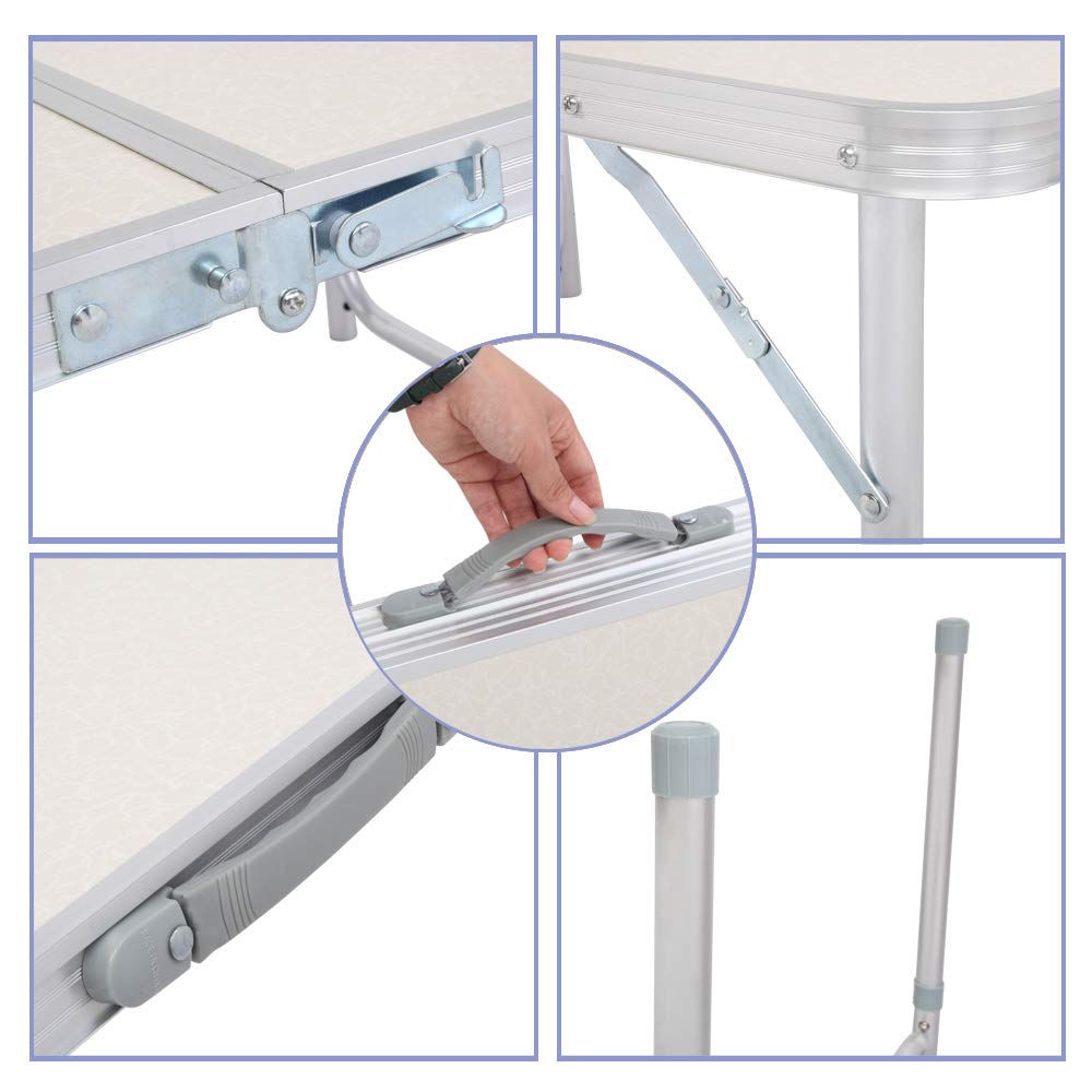 3FT Aluminum Folding Table with Carrying Handle U1172