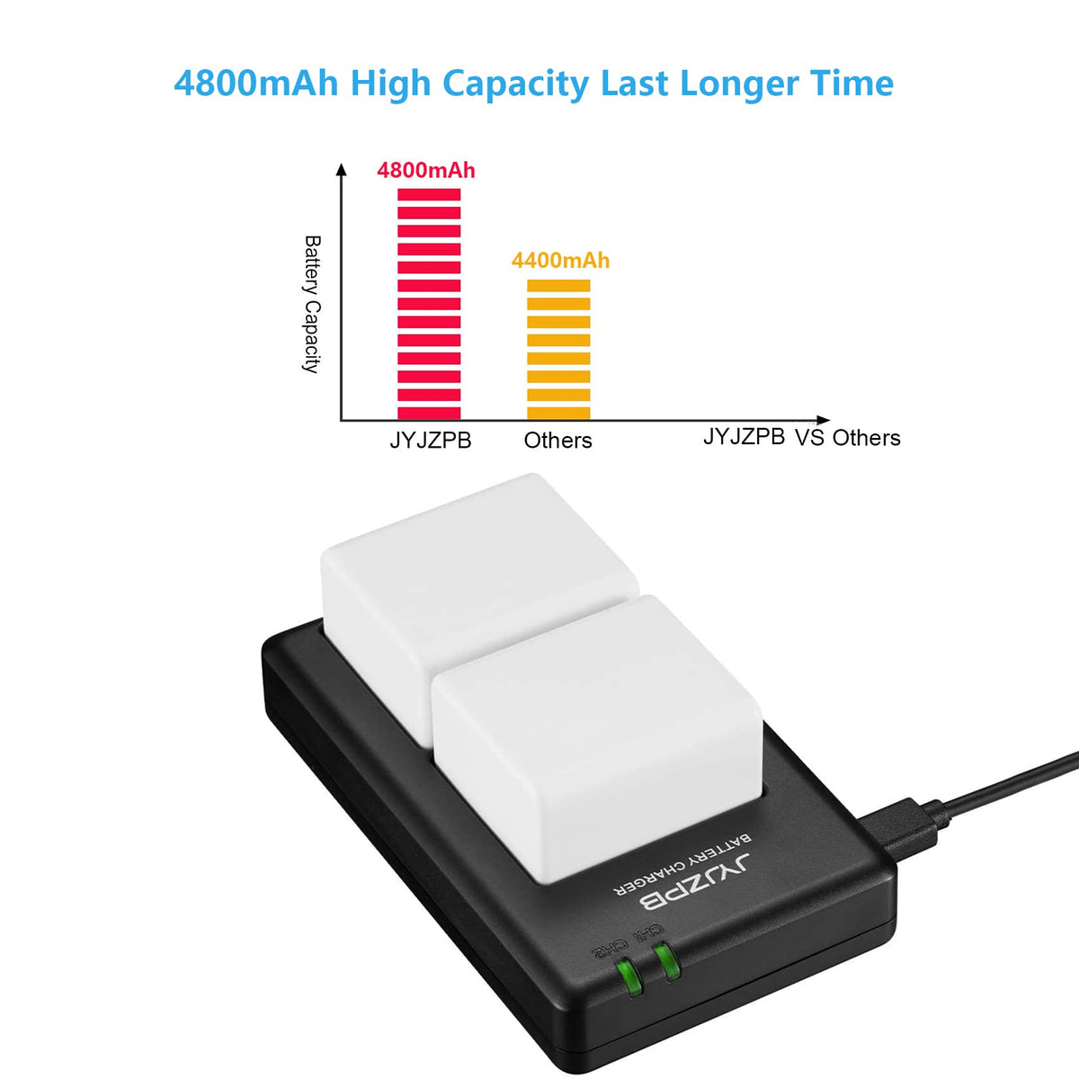 2 Pack 4800mAh Batteries with Dual Battery Charger S33808