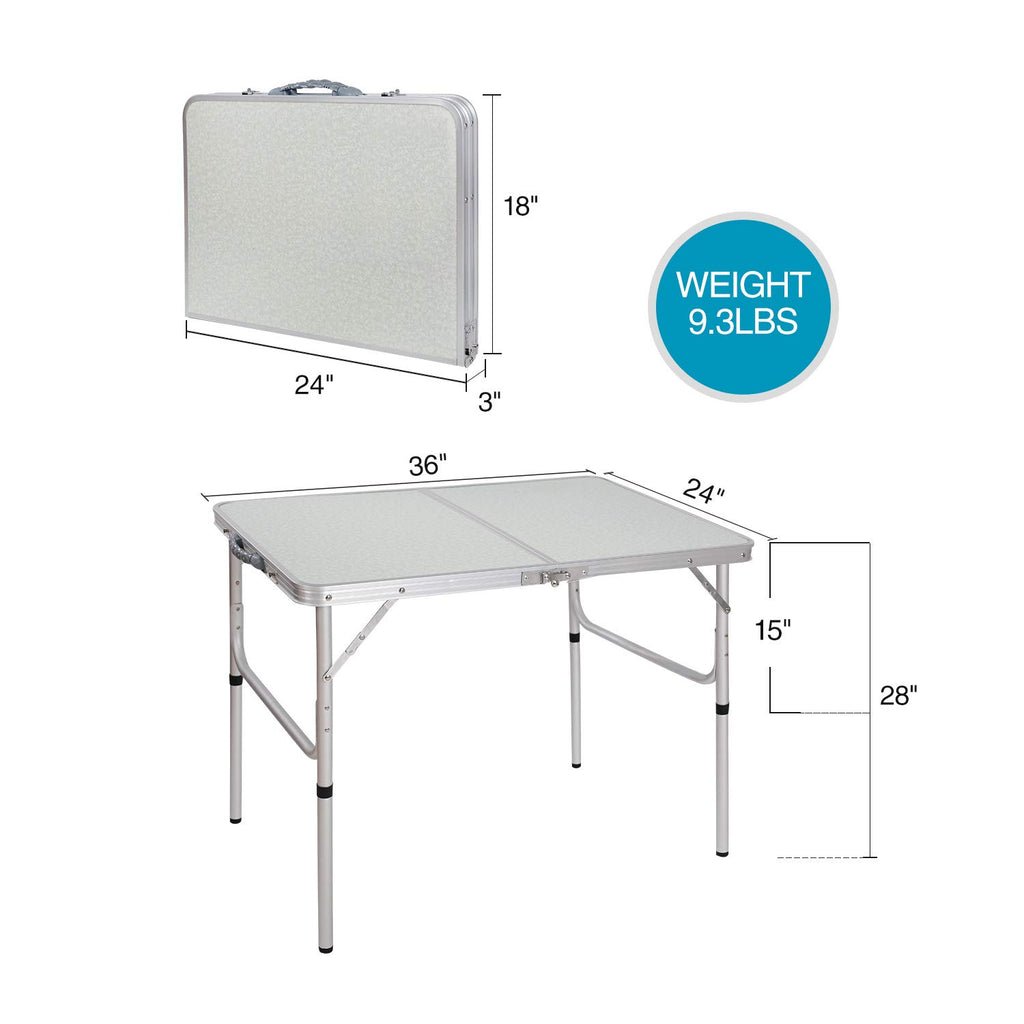Lightweight Portable Aluminum Folding Camping Table with Adjustable Legs K71309