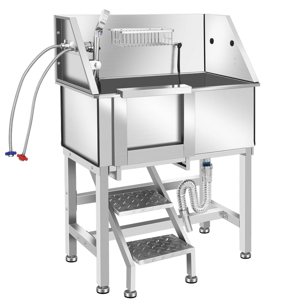 Stainless Steel Dog Grooming Tub with Stairs A779
