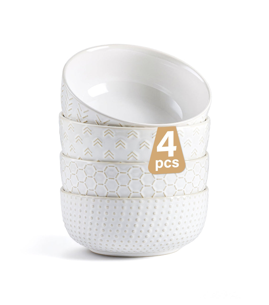26 oz Ceramic Cereal Bowls Set of 4 X913