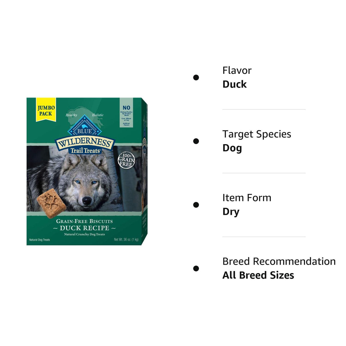 High Protein Grain Free Duck Recipe Dog Biscuits 36-oz L885