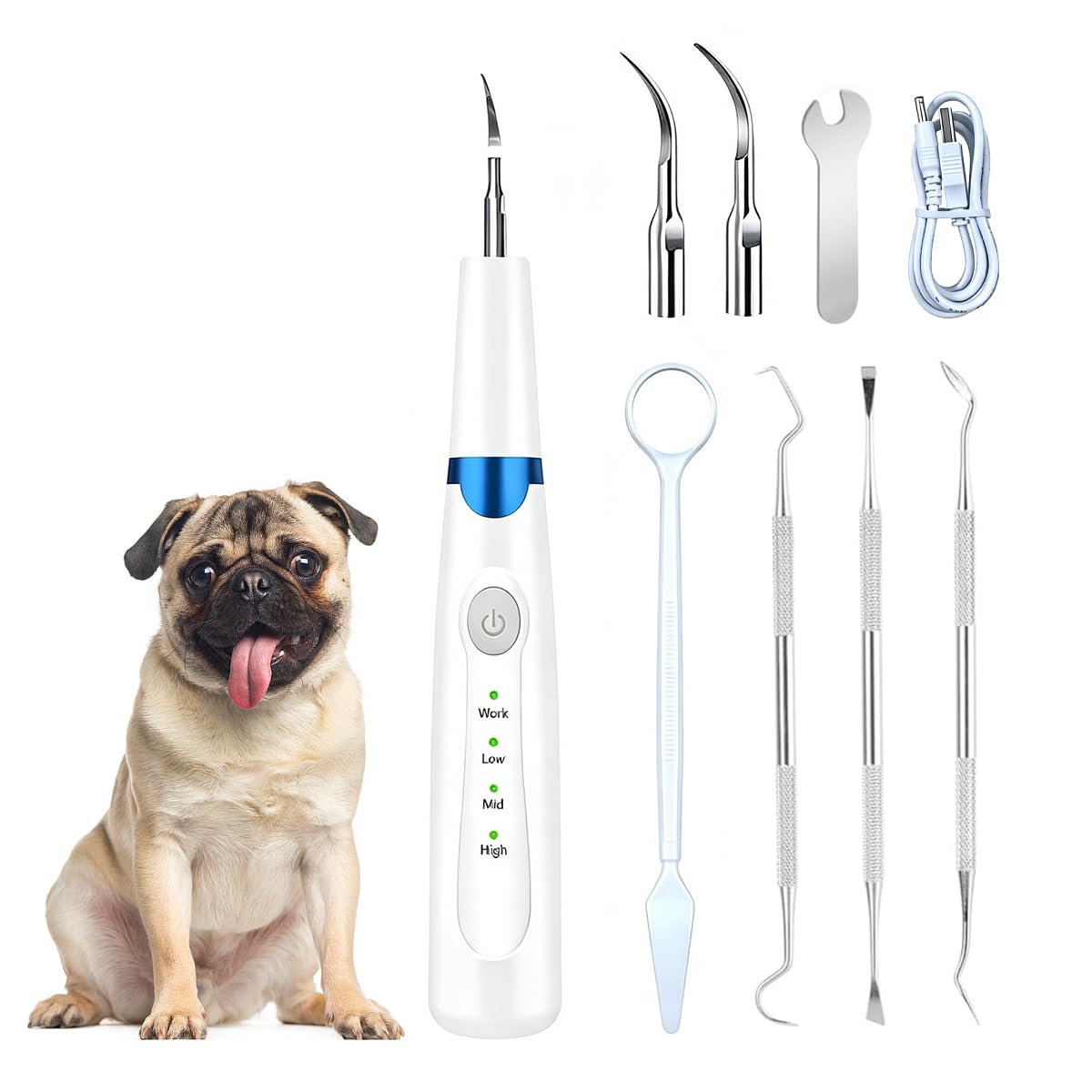 Pet Ultrasonic Tooth Cleaner with 3 Adjustable Modes T474108