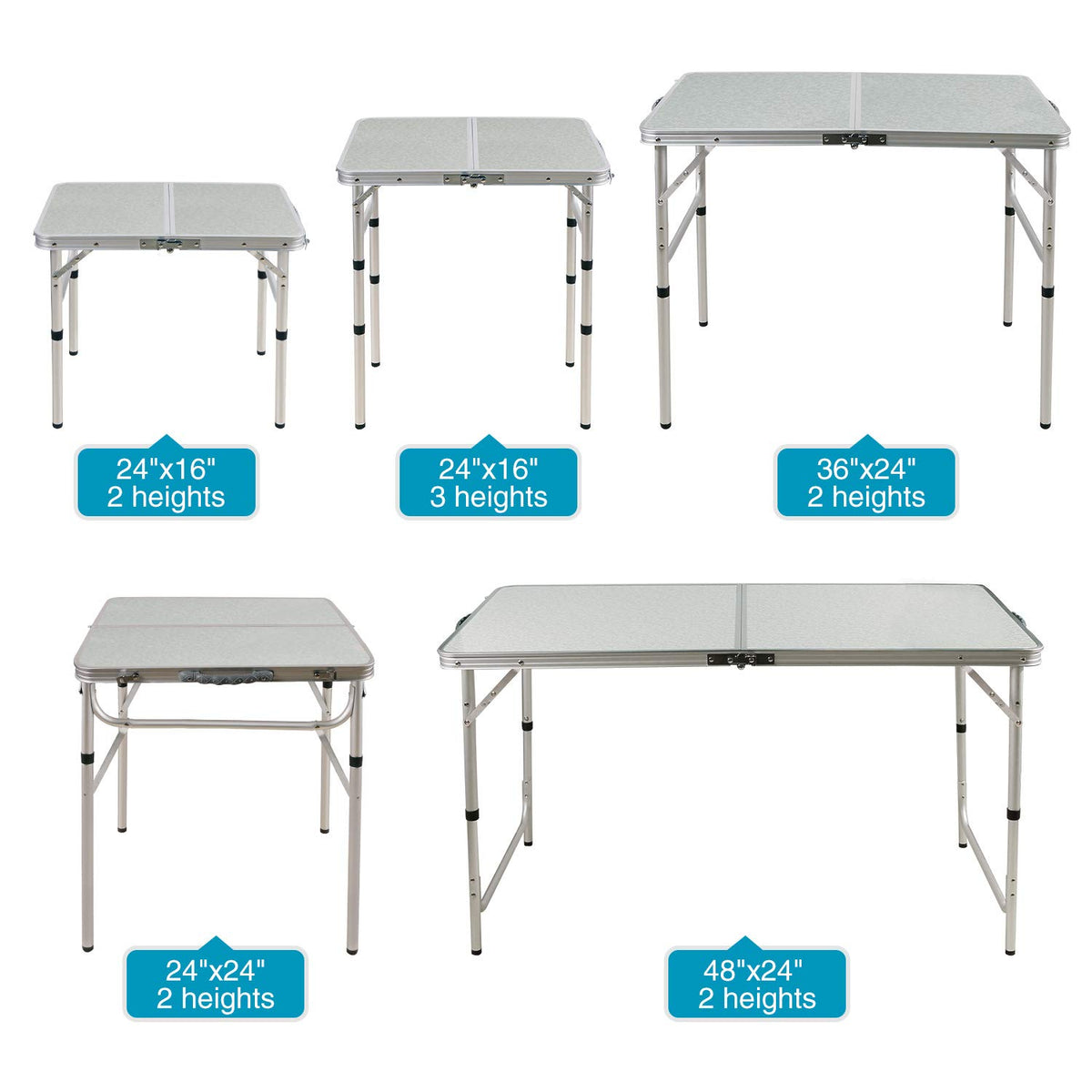 Lightweight Portable Aluminum Folding Camping Table with Adjustable Legs K71309