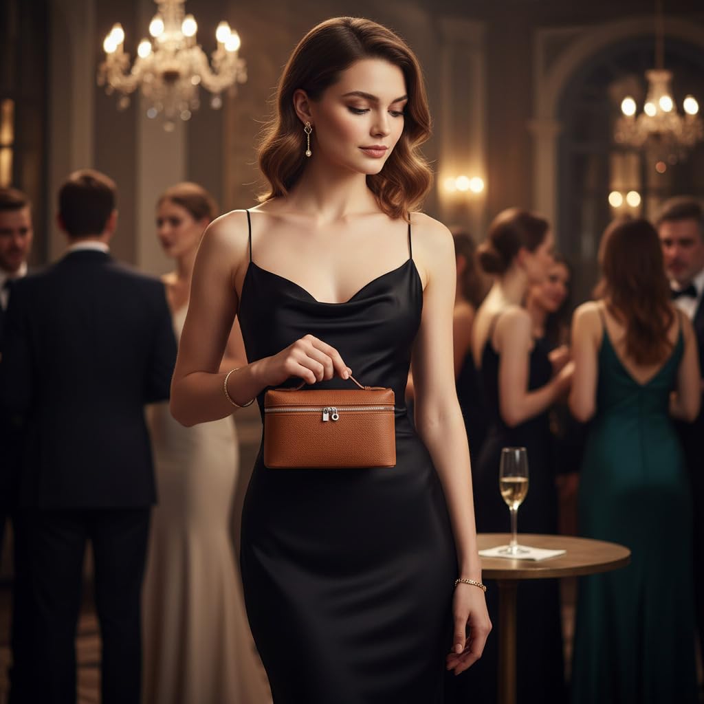 Small Genuine Leather Top-Handle Bag J357