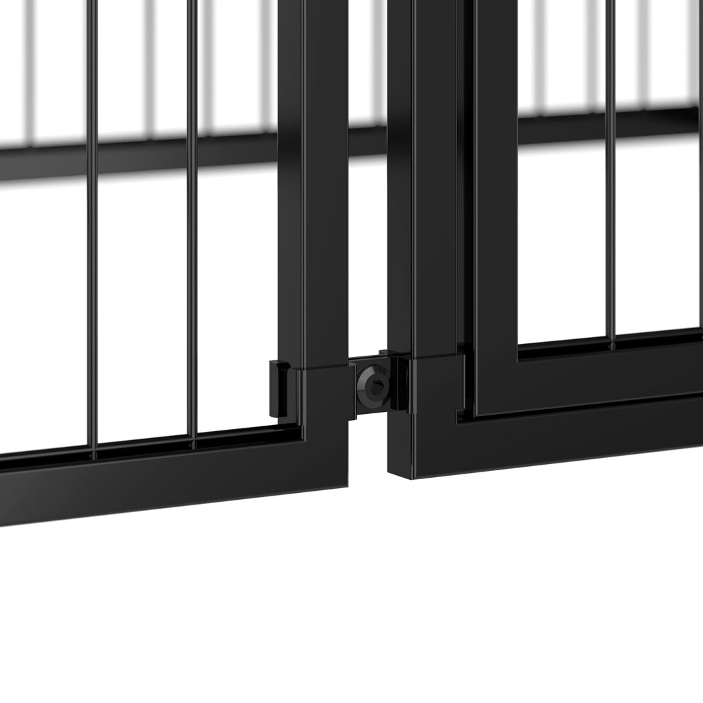 48 Inch Black Metal Dog Crate with Removable Top Cover N36165