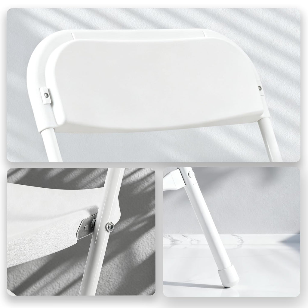 10 Pack White Plastic Folding Chairs Y272