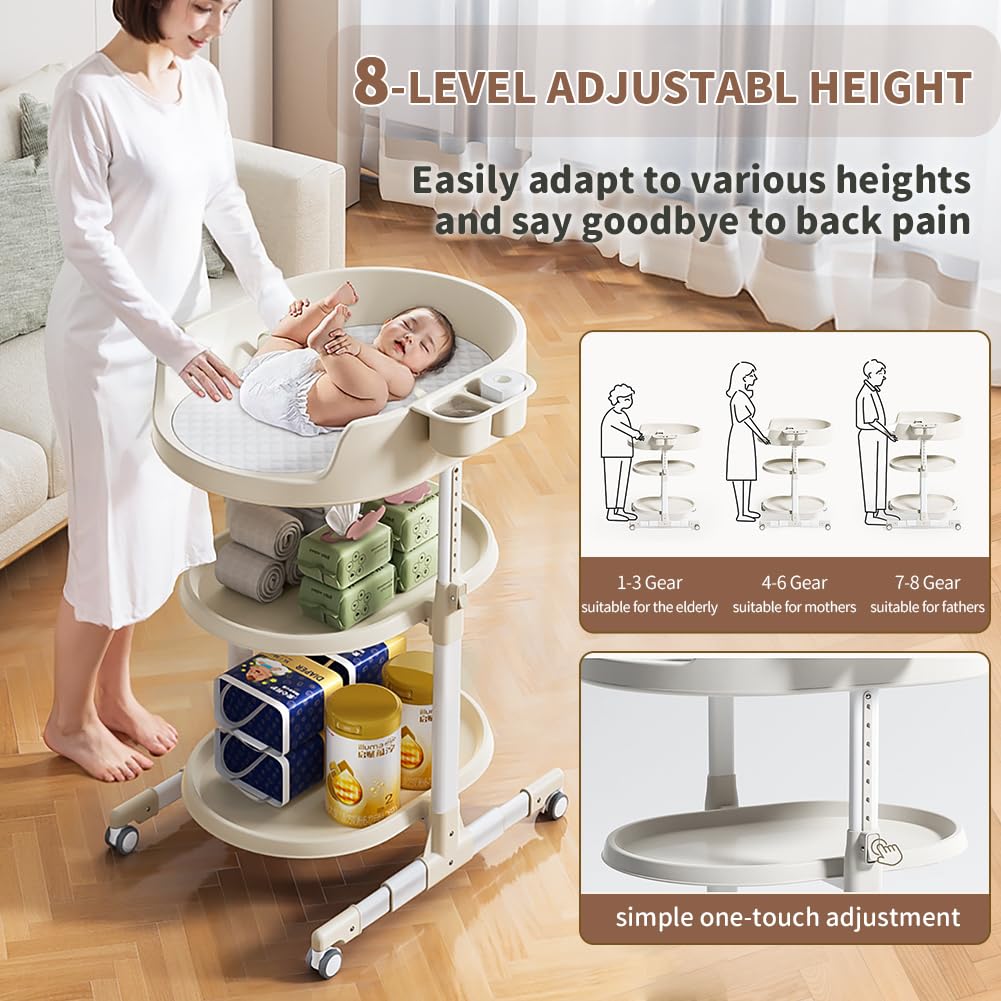 Portable Baby Diaper Changing Station with Storage Drawers F983