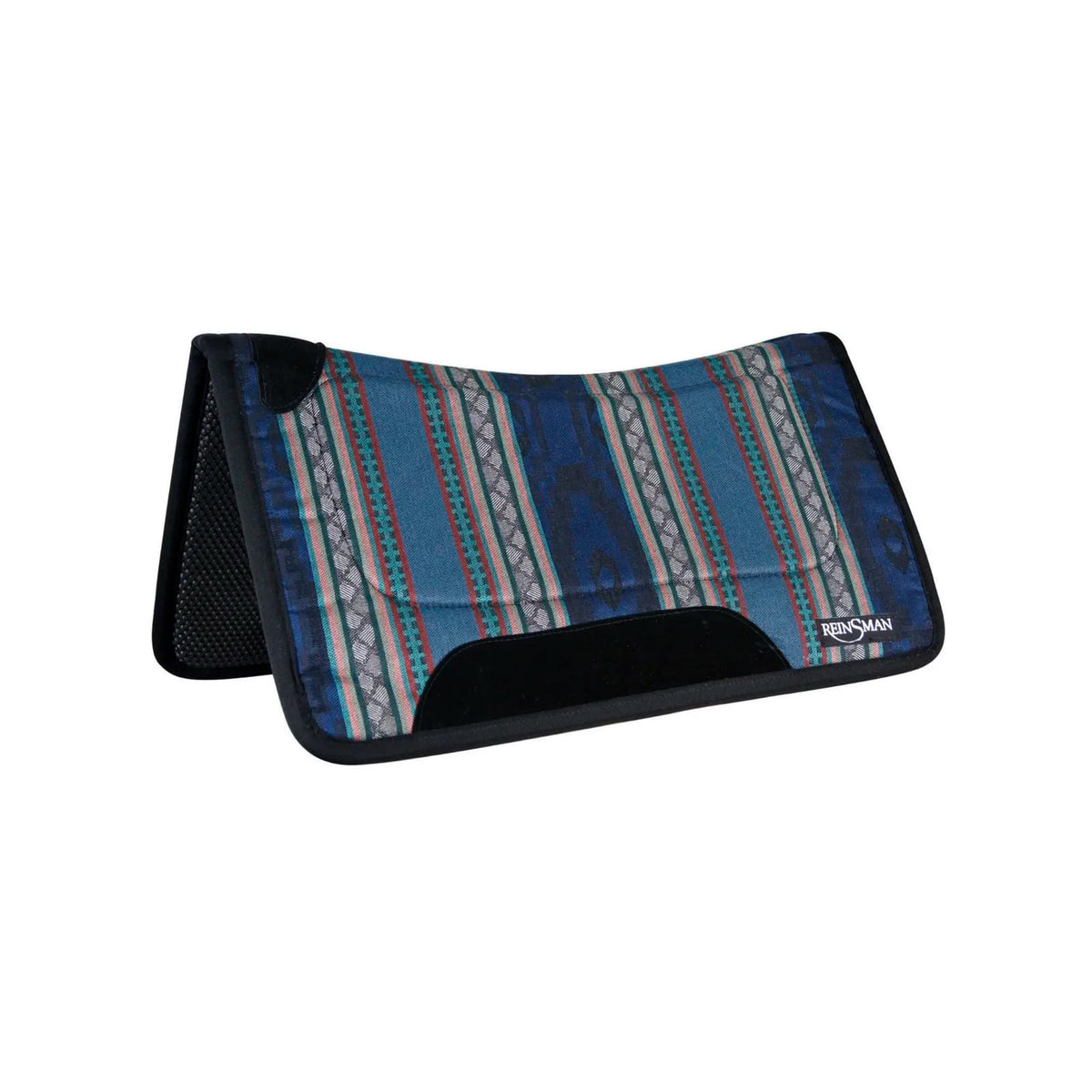 Square Contour Trail Pad with Breathable Non-Slip Bottom - Shock-Absorbing Stain & UV Resistant Horse Saddle Pad with Spine Relief Channel - 30" L x 30" D, Navy V9884