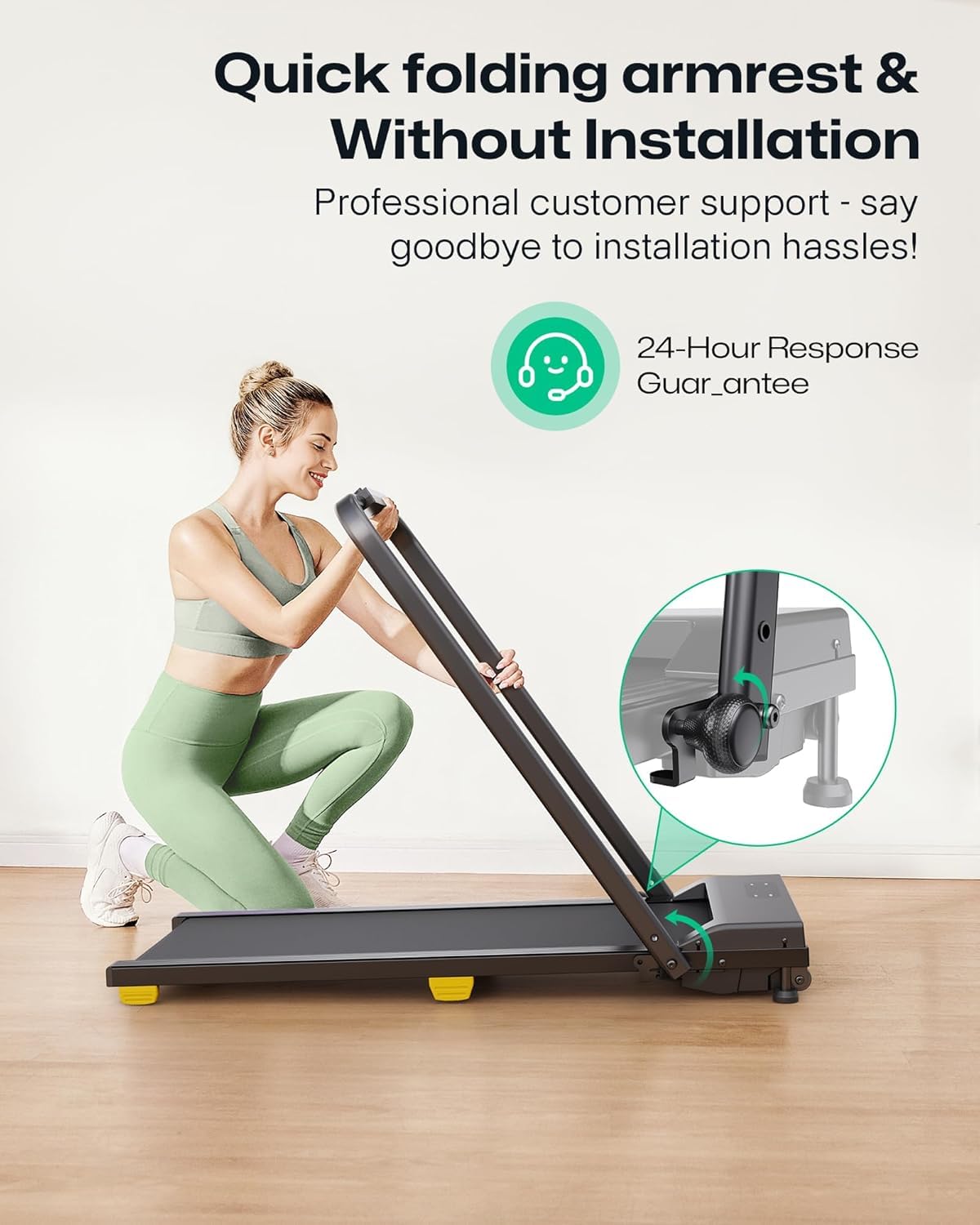 Manual Incline 2.5HP Portable Walking Treadmill K59045