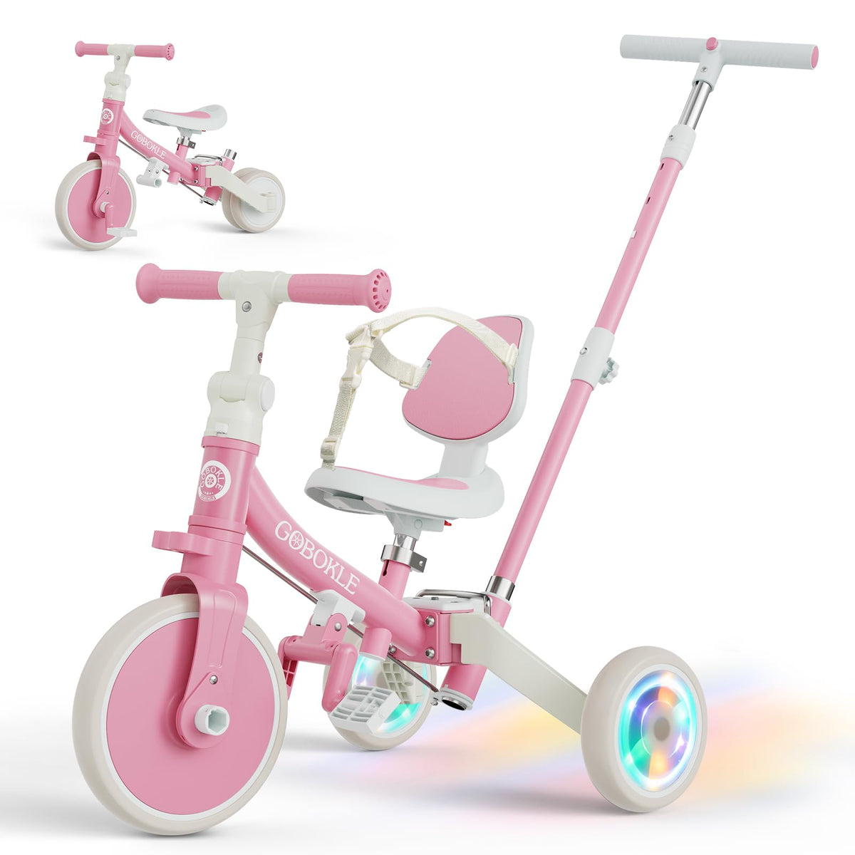 5-in-1 Convertible Toddler Tricycle with Push Handle K5928