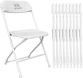 10 Pack White Plastic Folding Chairs Y272