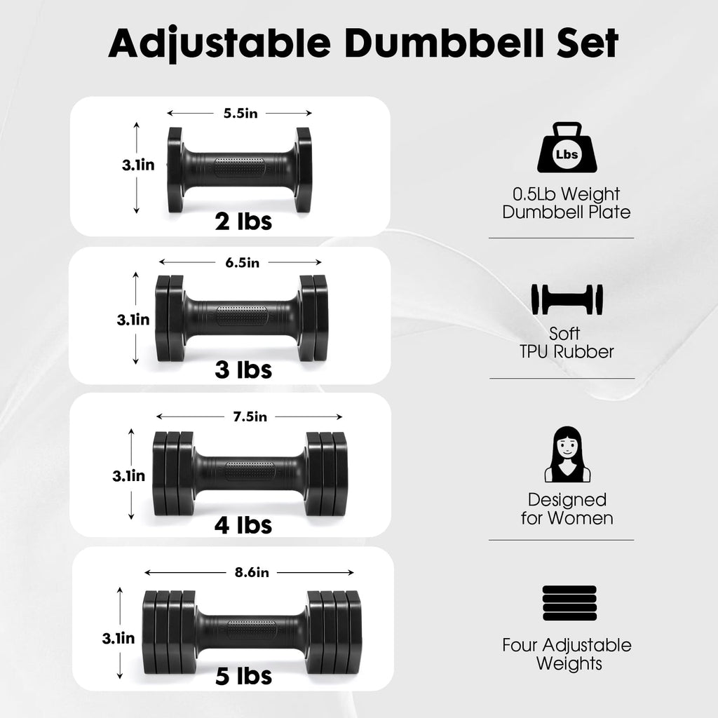 Adjustable Dumbbell Set 2lb 3lb 4lb 5lb N897000