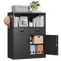 Metal Storage Cabinet with 2 Drawers and Locking Doors Z7881