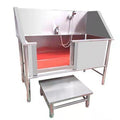 47 Inch Stainless Steel Dog Grooming Tub with Walk-in Stairs E7201