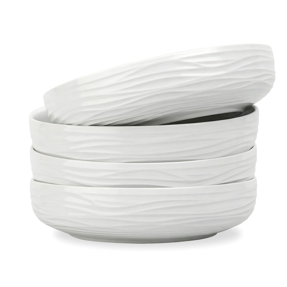 White Pasta Bowls Set of 4 E988
