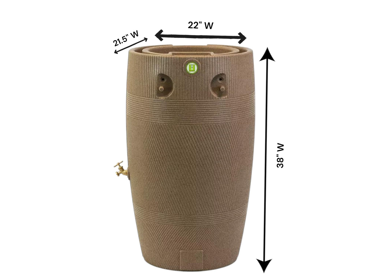 Khaki Granite 50 Gallon Rain Barrel and Planter Top 2 Pack J28844