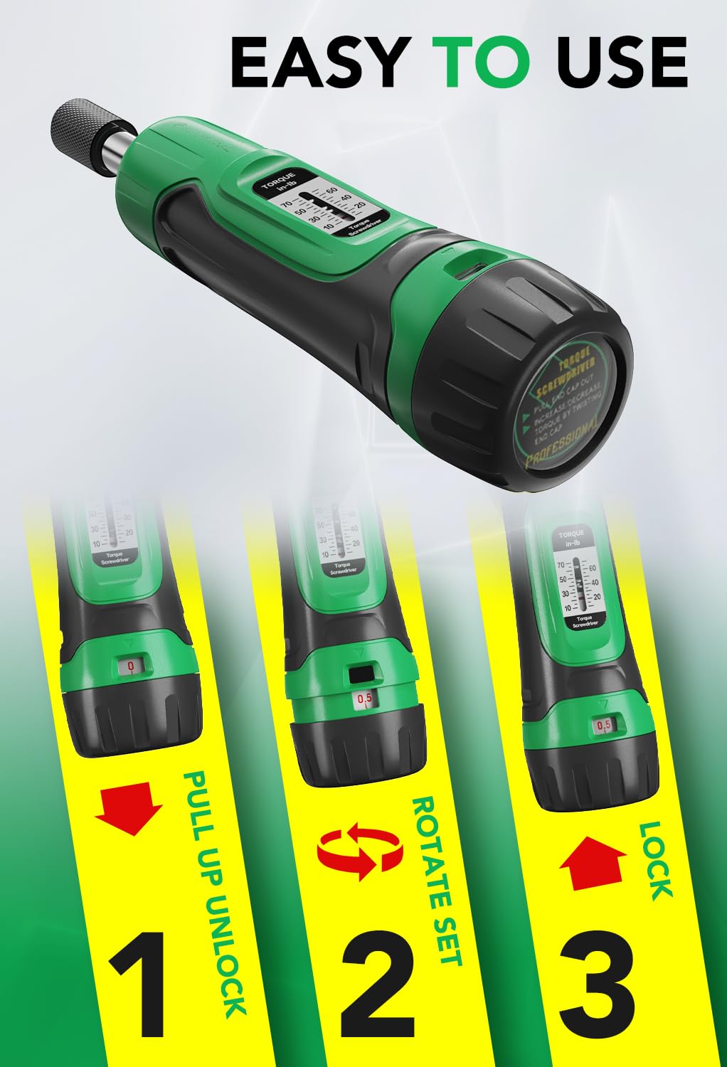 1/4" Drive 10-70 Inch Pounds 20 Pcs Torque Screwdriver Set P23822