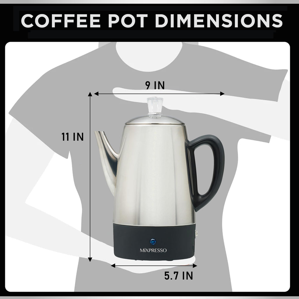 10 Cup Stainless Steel Electric Percolator Coffee Pot Y5283