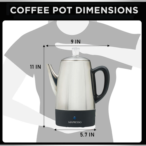 10 Cup Stainless Steel Electric Percolator Coffee Pot Y5283