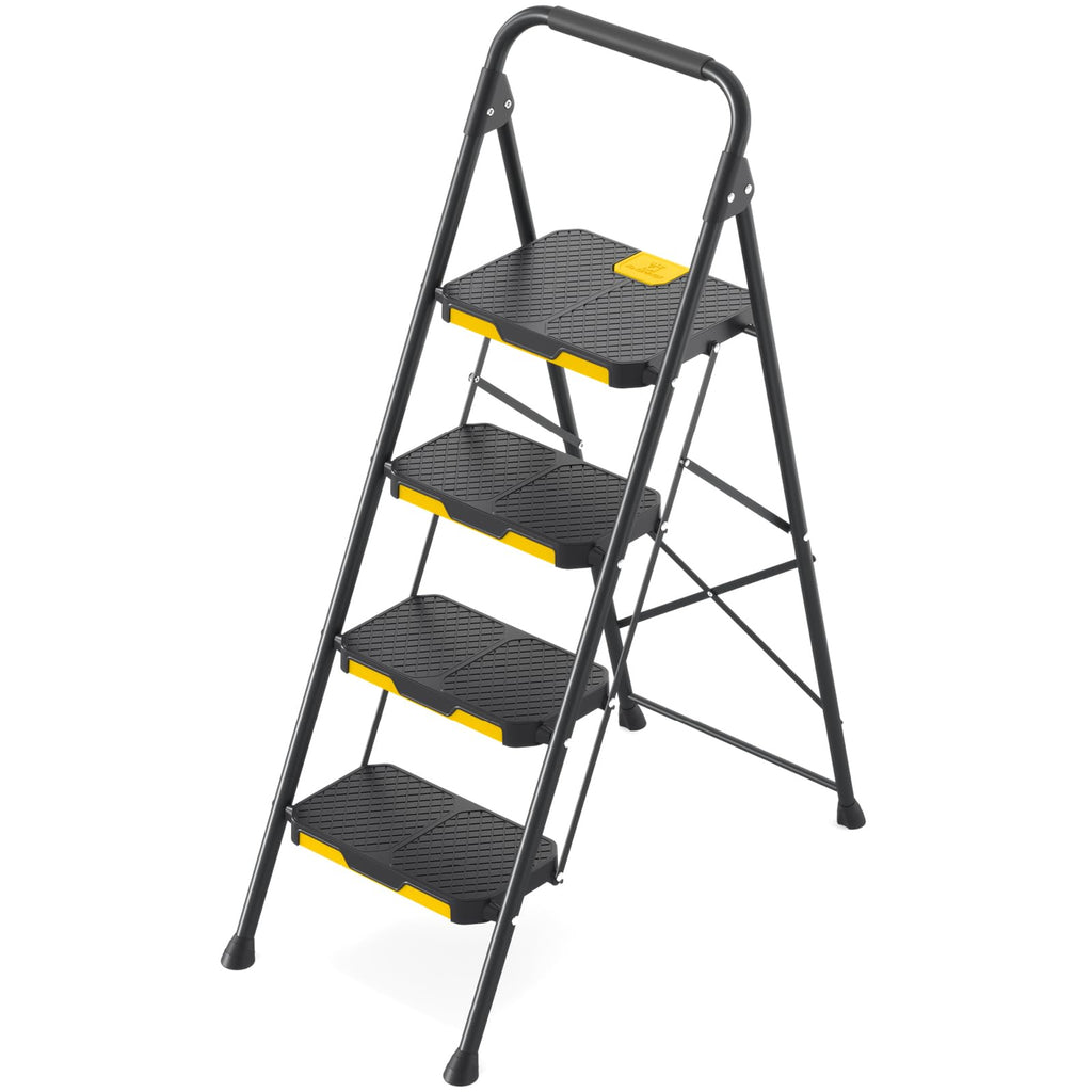 4 Step Steel Step Stool with Safe-Lock, Black K57449