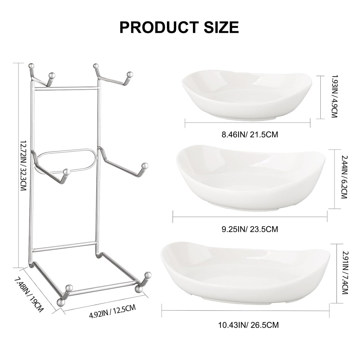 3 Tier Ceramic Fruit Basket with Holder W70086
