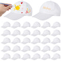 30 Pcs White Adjustable Polyester Baseball Caps T87887