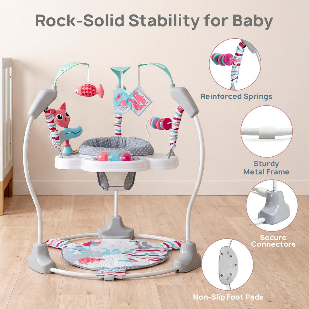 Baby Jumper Activity Center with Music & Lights, Pink W76698