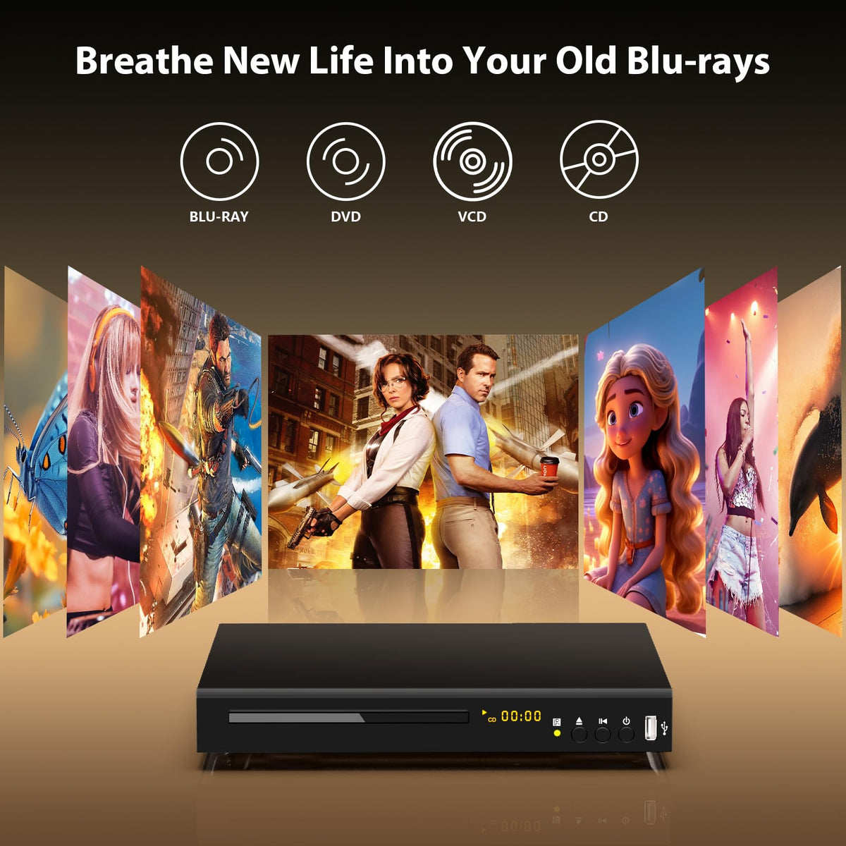 Blu Ray DVD Player 1080P Full HD W452469