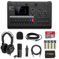 Portable Recorder Bundle with Podcast Mic Pack, Headphones, Mic Stand, XLR Cable, Foam Windscreen, Batteries and 32GB microSD Card W280